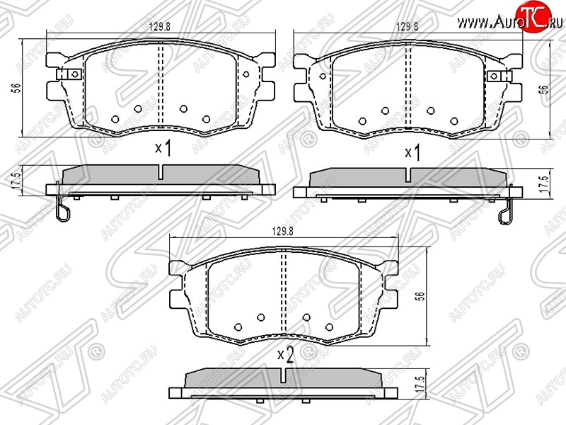 1 169 р. Колодки тормозные SAT (передние) KIA Rio 2 JB дорестайлинг, хэтчбэк 5 дв. (2005-2009)  с доставкой в г. Йошкар-Ола