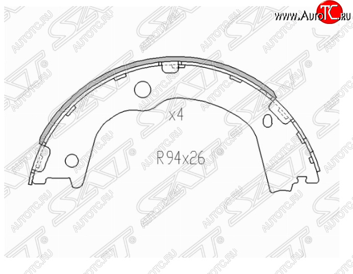 1 799 р. Колодки ручного тормоза SAT  Hyundai Santa Fe  CM (2009-2012), KIA Sorento  XM (2009-2012)  с доставкой в г. Йошкар-Ола