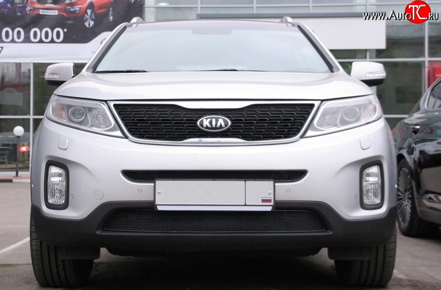 3 179 р. Сетка на бампер Novline KIA Sorento XM рестайлинг (2012-2015)  с доставкой в г. Йошкар-Ола