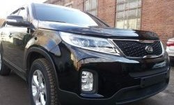 1 469 р. Нижняя сетка на бампер Russtal (черная) KIA Sorento XM рестайлинг (2012-2015)  с доставкой в г. Йошкар-Ола. Увеличить фотографию 2