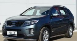 20 749 р. Двойная защита переднего бампера из труб диаметром 63 и 42 мм SLITKOFF KIA Sorento XM рестайлинг (2012-2015)  с доставкой в г. Йошкар-Ола. Увеличить фотографию 2