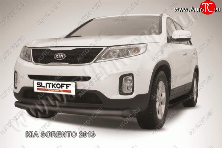 11 799 р. Защита переднего бампера из трубы d76 Slitkoff KIA Sorento XM рестайлинг (2012-2015) (Цвет: серебристый)  с доставкой в г. Йошкар-Ола