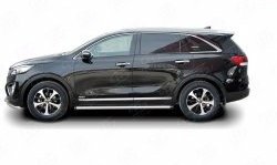 17 299 р. Защита порогов из круглой трубы диаметром 63 мм Russtal KIA Sorento UM/Prime дорестайлинг (2014-2018) (Защита порогов с со скосами на торцах (вариант 1))  с доставкой в г. Йошкар-Ола. Увеличить фотографию 2