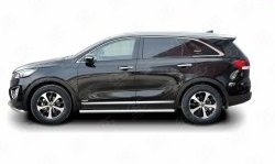 17 299 р. Защита порогов из круглой трубы диаметром 63 мм Russtal KIA Sorento UM/Prime дорестайлинг (2014-2018) (Защита порогов с со скосами на торцах (вариант 1))  с доставкой в г. Йошкар-Ола. Увеличить фотографию 3