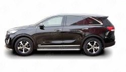 20 749 р. Широкая защита порогов Russtal KIA Sorento UM/Prime дорестайлинг (2014-2018) (Защита порогов с со скосами на торцах (вариант 1))  с доставкой в г. Йошкар-Ола. Увеличить фотографию 2