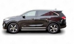 20 749 р. Широкая защита порогов Russtal KIA Sorento UM/Prime дорестайлинг (2014-2018) (Защита порогов с со скосами на торцах (вариант 1))  с доставкой в г. Йошкар-Ола. Увеличить фотографию 3