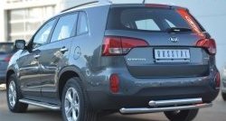 20 599 р. Защита заднего бампера (2 трубы Ø63 мм, нержавейка) SLITKOFF KIA Sorento XM рестайлинг (2012-2015)  с доставкой в г. Йошкар-Ола. Увеличить фотографию 3