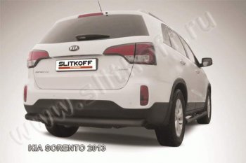 8 999 р. Защита заднего бампера из трубы d76 Slitkoff (длинная) KIA Sorento XM рестайлинг (2012-2015) (Цвет: серебристый)  с доставкой в г. Йошкар-Ола. Увеличить фотографию 1