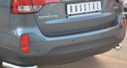 13 799 р. Защита заднего бампера (Ø63 мм уголки, нержавейка) SLITKOFF  KIA Sorento  XM (2012-2015) рестайлинг  с доставкой в г. Йошкар-Ола. Увеличить фотографию 2