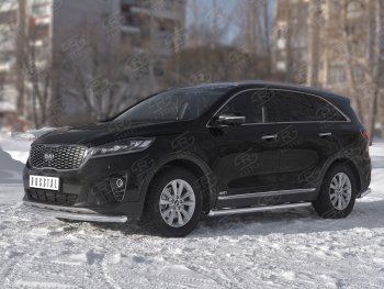 15 349 р. Защита переднего бампера (Ø63 мм, нержавейка) SLITKOFF KIA Sorento UM/Prime рестайлинг (2018-2020)  с доставкой в г. Йошкар-Ола. Увеличить фотографию 2