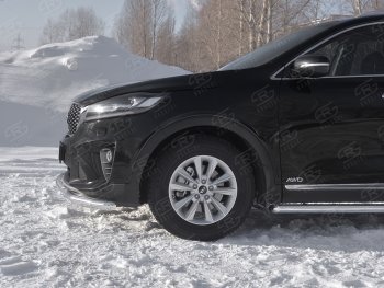 20 899 р. Защита переднего бампера (2 трубы Ø63 и 42 мм, нержавейка) SLITKOFF KIA Sorento UM/Prime рестайлинг (2018-2020)  с доставкой в г. Йошкар-Ола. Увеличить фотографию 3