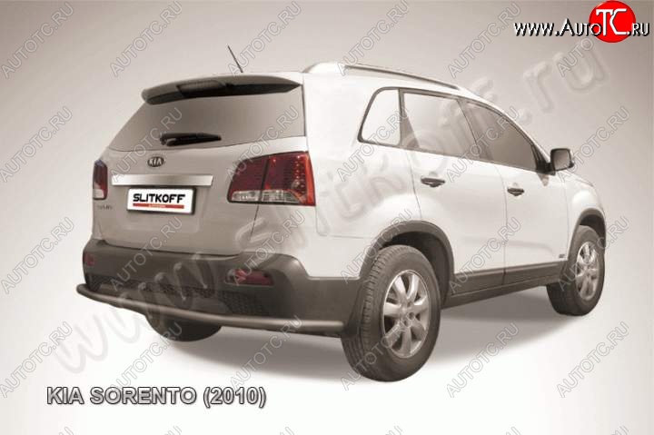 9 399 р. Защита заднего бампера из трубы d57 Slitkoff (длинная) KIA Sorento XM дорестайлинг (2009-2012) (Цвет: серебристый)  с доставкой в г. Йошкар-Ола