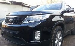 1 469 р. Нижняя сетка на бампер Russtal (черная) KIA Sorento XM рестайлинг (2012-2015)  с доставкой в г. Йошкар-Ола. Увеличить фотографию 2