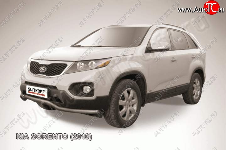 11 999 р. Защита переднего бампера из трубы d57 Slitkoff (волна) KIA Sorento XM дорестайлинг (2009-2012) (Цвет: серебристый)  с доставкой в г. Йошкар-Ола