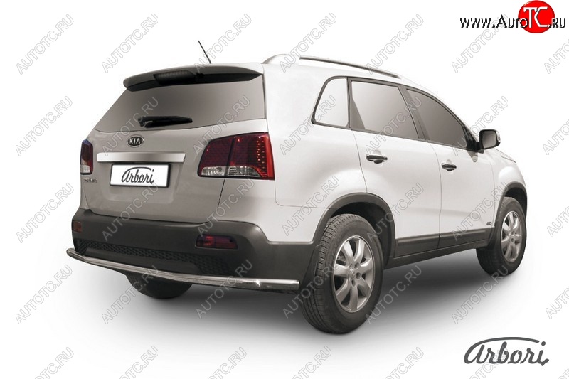 15 299 р. Защита заднего бампера Arbori (длинная, нержавейка, 1 труба d57 mm). KIA Sorento XM дорестайлинг (2009-2012)  с доставкой в г. Йошкар-Ола