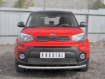 14 549 р. Одинарная защита переднего бампера диаметром 63 мм SLITKOFF  KIA Soul  PS (2014-2016) дорестайлинг  с доставкой в г. Йошкар-Ола. Увеличить фотографию 2