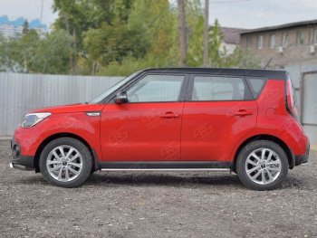 17 999 р. Защита порогов из круглой трубы диаметром 42 мм SLITKOFF v1 KIA Soul PS дорестайлинг (2014-2016)  с доставкой в г. Йошкар-Ола. Увеличить фотографию 2