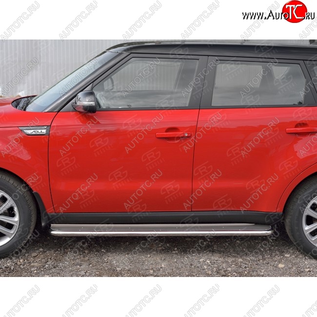 35 549 р. Широкая защита порогов с трубой диаметром 42 мм SLITKOFF v3  KIA Soul  PS (2014-2016) дорестайлинг  с доставкой в г. Йошкар-Ола