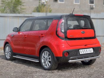 12 849 р. Одинарная защита заднего бампера из трубы диаметром 63 мм SLITKOFF  KIA Soul  PS (2014-2016) дорестайлинг  с доставкой в г. Йошкар-Ола. Увеличить фотографию 2