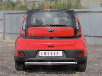 12 849 р. Одинарная защита заднего бампера из трубы диаметром 63 мм SLITKOFF  KIA Soul  PS (2014-2016) дорестайлинг  с доставкой в г. Йошкар-Ола. Увеличить фотографию 3