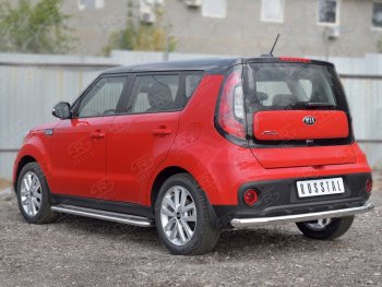 13 249 р. Одинарная защита заднего бампера из трубы диаметром 63 мм SLITKOFF  KIA Soul  PS (2014-2016) дорестайлинг  с доставкой в г. Йошкар-Ола. Увеличить фотографию 2