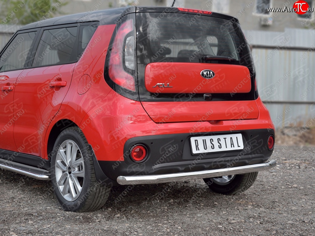 13 249 р. Одинарная защита заднего бампера из трубы диаметром 63 мм SLITKOFF  KIA Soul  PS (2014-2016) дорестайлинг  с доставкой в г. Йошкар-Ола