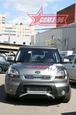 10 574 р. Защита переднего бампера Souz-96 (d42) KIA Soul AM дорестайлинг (2008-2011)  с доставкой в г. Йошкар-Ола. Увеличить фотографию 2