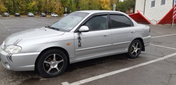 4 099 р. Пластиковые накладки на пороги SVS  KIA Spectra (2000-2009) (Неокрашенные)  с доставкой в г. Йошкар-Ола. Увеличить фотографию 2