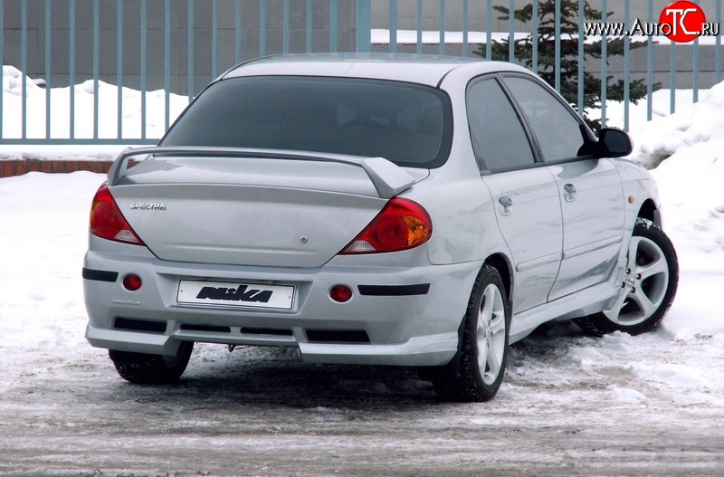 7 399 р. Задний бампер Nika Sport KIA Spectra (2000-2009) (Неокрашенный)  с доставкой в г. Йошкар-Ола