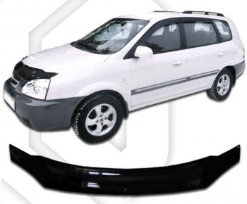 2 159 р. Дефлектор капота CA-Plastic  KIA X-Trek (2003-2005) (Classic черный, Без надписи)  с доставкой в г. Йошкар-Ола. Увеличить фотографию 1