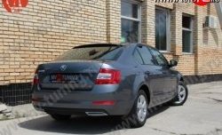 1 799 р. Имитация насадок глушителя на задний бампер Sport Skoda Octavia A7 дорестайлинг лифтбэк (2012-2017) (Неокрашенная)  с доставкой в г. Йошкар-Ола. Увеличить фотографию 2