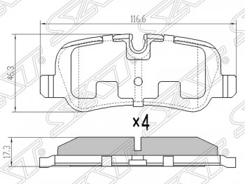 Колодки тормозные SAT (задние) Land Rover Range Rover Sport 1 L320 дорестайлинг (2005-2009)