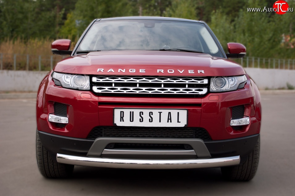 13 899 р. Одинарная защита переднего бампера диаметром 76 мм (Prestige u Pure) SLITKOFF  Land Rover Range Rover Evoque  1 L538 (2011-2015) дорестайлинг 3 дв., дорестайлинг 5 дв.  с доставкой в г. Йошкар-Ола