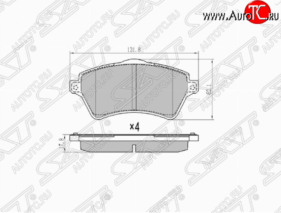 1 499 р. Комплект передних тормозных колодок SAT Land Rover Freelander 1 (1997-2006)  с доставкой в г. Йошкар-Ола