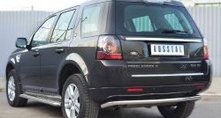 Защита заднего бампера (Ø63 мм волна, нержавейка) SLITKOFF Land Rover Freelander L359 1-ый рестайлинг (2010-2012)