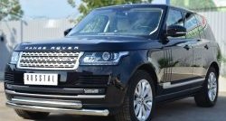 22 099 р. Защита переднего бампера (2 трубыØ76 и 63 мм, нержавейка) SLITKOFF  Land Rover Range Rover  4 L405 (2012-2017) дорестайлинг  с доставкой в г. Йошкар-Ола. Увеличить фотографию 3