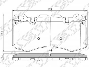 Колодки тормозные SAT (передние) Land Rover Range Rover Sport 1 L320 дорестайлинг (2005-2009)