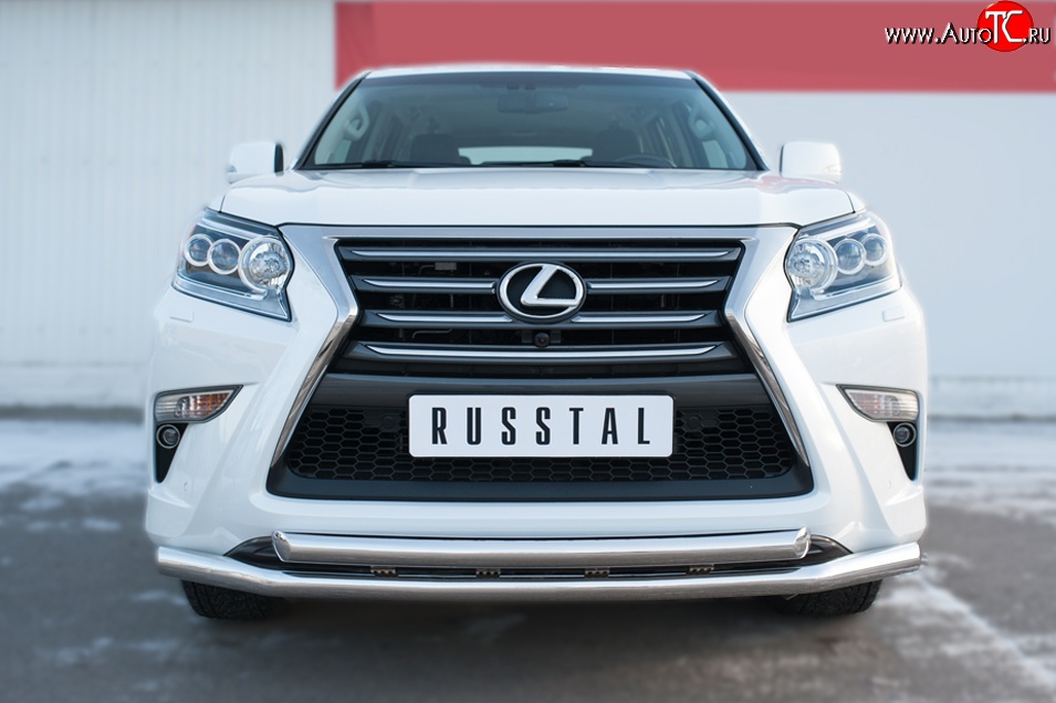 22 549 р. Защита переднего бампера (2 трубыØ63 мм, нержавейка) SLITKOFF  Lexus GX460  J150 (2013-2022) 1-ый рестайлинг, 2-ой рестайлинг  с доставкой в г. Йошкар-Ола