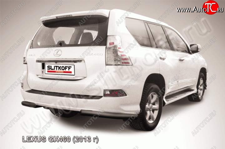 12 699 р. Защита заднего бампера из уголков d76 Slitkoff  Lexus GX460  J150 (2013-2022) 1-ый рестайлинг, 2-ой рестайлинг (Цвет: серебристый)  с доставкой в г. Йошкар-Ола