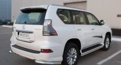 Защита заднего бампера (Ø76 мм уголки, нержавейка) SLITKOFF Lexus GX460 J150 1-ый рестайлинг (2013-2019)