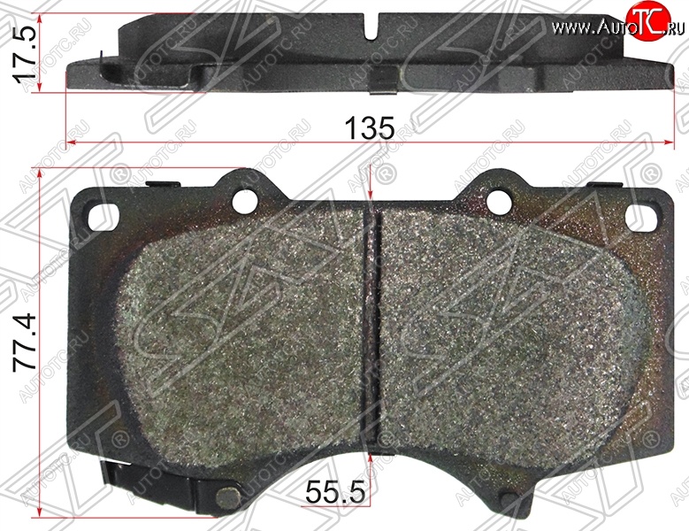 1 779 р. Колодки тормозные SAT (передние,135x77.4x17.5 mm) Lexus GX460 J150 дорестайлинг (2009-2013)  с доставкой в г. Йошкар-Ола