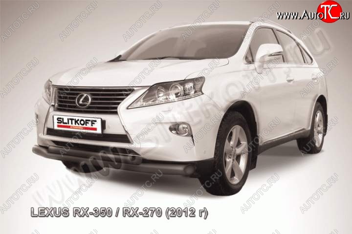 20 699 р. Защита переднего бампера из труб d76+57 Slitkoff Lexus RX350 AL10 рестайлинг (2012-2015) (Цвет: серебристый)  с доставкой в г. Йошкар-Ола