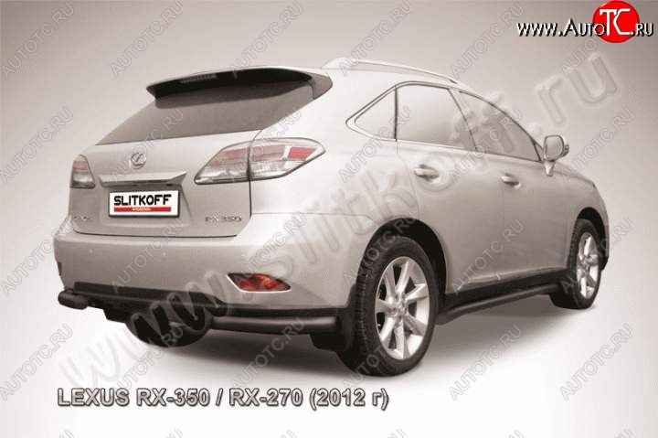 11 799 р. Защита заднего бампера из уголков d76 Slitkoff Lexus RX350 AL10 рестайлинг (2012-2015) (Цвет: серебристый)  с доставкой в г. Йошкар-Ола