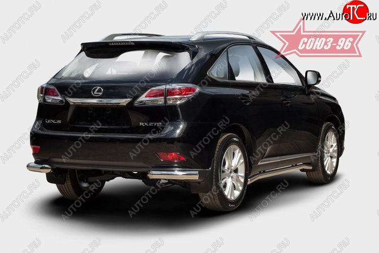 1 249 р. Защита заднего бампера из боковых уголков (d76) Souz-96 Lexus RX 270 AL20 дорестайлинг (2015-2019)  с доставкой в г. Йошкар-Ола