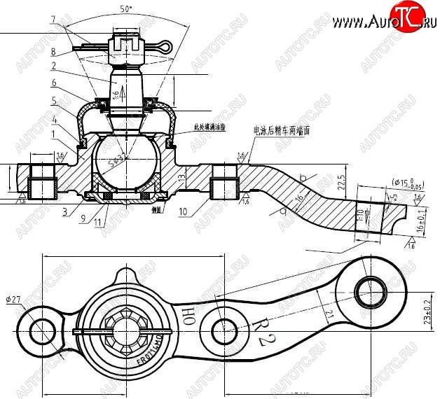 1 429 р. Шаровая опора передняя правая SAT  Lexus GS300  S160 (1997-2001), Toyota Aristo  S160 (1997-2001)  с доставкой в г. Йошкар-Ола