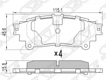 Колодки тормозные SAT (задние) Lexus RX450H AL10 дорестайлинг (2009-2012)