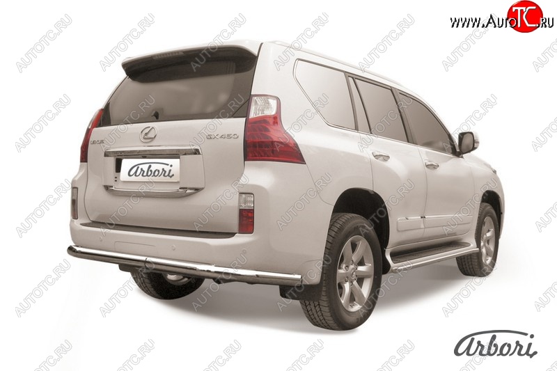 16 919 р. Защита заднего бампера Arbori (нержавейка, 1 труба d76 mm). Lexus GX460 J150 дорестайлинг (2009-2013)  с доставкой в г. Йошкар-Ола