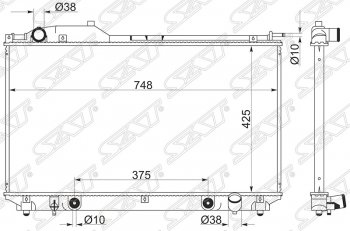 Радиатор двигателя SAT (пластинчатый, МКПП/АКПП) Lexus LS430 XF30 дорестайлинг (2000-2003)