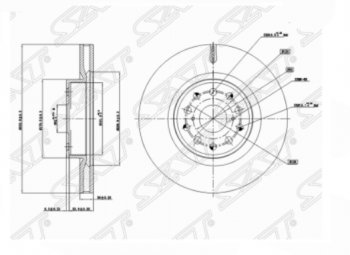 Передний тормозной диск SAT  LS460  XF40, LS460L  XF40