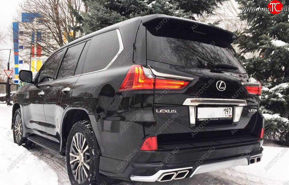 22 699 р. Накладка заднего бампера Автократ (без глушителя) Lexus LX570 J200 2-ой рестайлинг (2015-2022) (Неокрашенная)  с доставкой в г. Йошкар-Ола